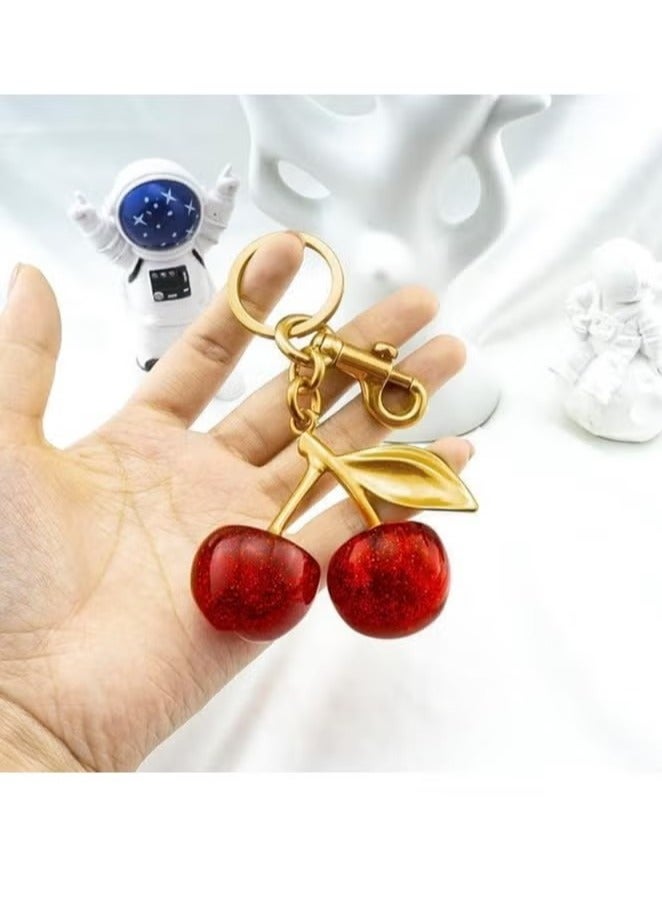 Glamorous Luxury Cherry Keychain & Bag Charm