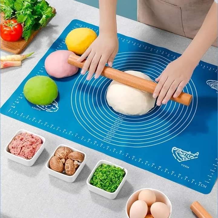 Non-Stick Silicone Pastry Mat with Measurements – Baking Dough Rolling Mat for Kitchen