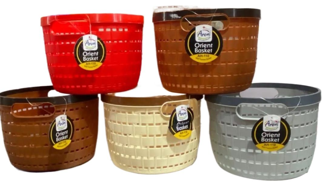2pcs Small Orient Round Plastic Storage Basket