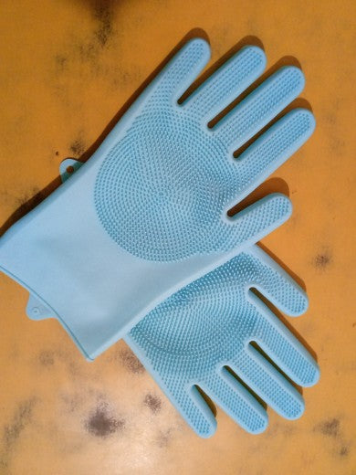 Reusable Silicone Dishwashing Gloves with Built-In Scrubbers | Heat-Resistant & Multi-Purpose Cleaning Gloves