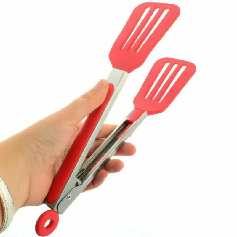 Hoshen Stainless Steel & Silicone Kitchen Tongs — 26.5 cm | Heat-Resistant 230°C