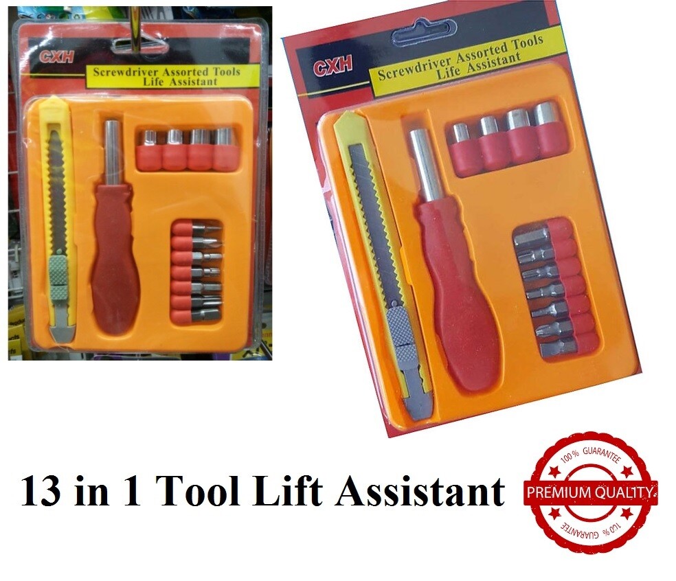 13-Piece Screwdriver Set with Bits & Utility Knife – Multi-Functional Home Repair Tool Kit