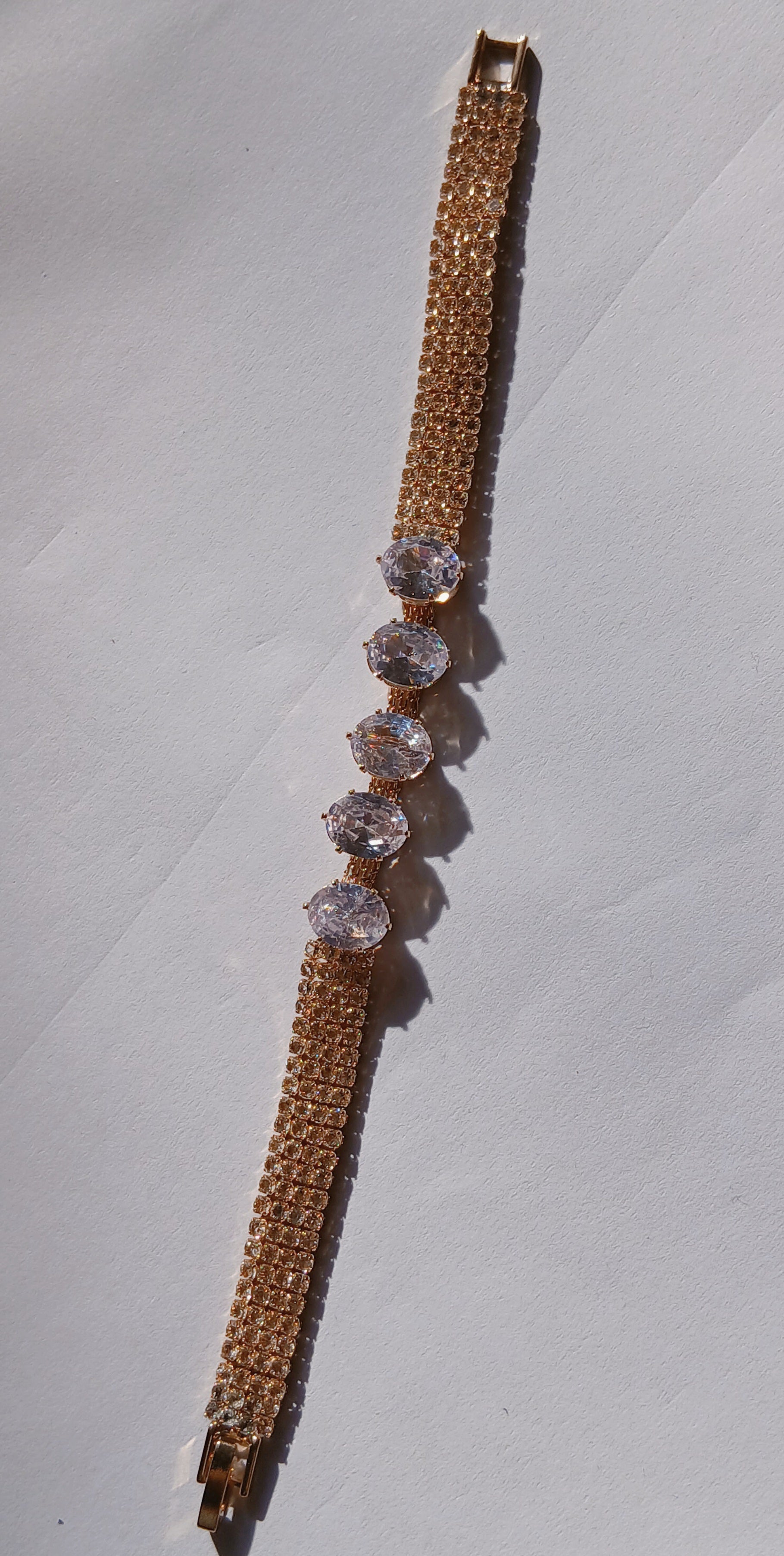 Crystal Statement Mesh Bracelet — Gold & Silver Options | Luxe Pavé & Round Stone Design