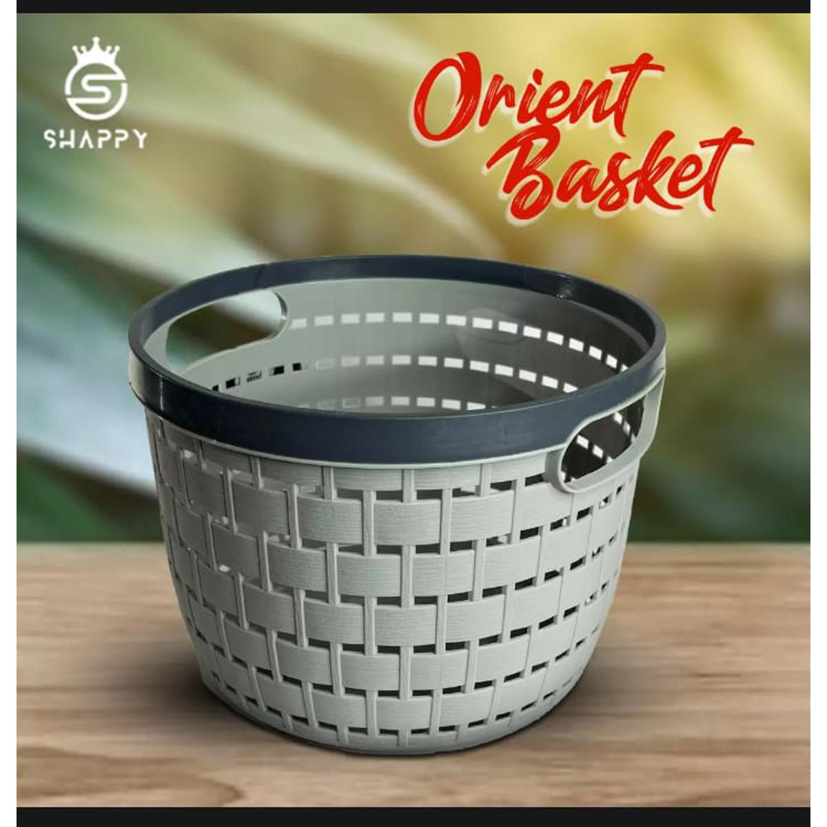 2pcs Small Orient Round Plastic Storage Basket