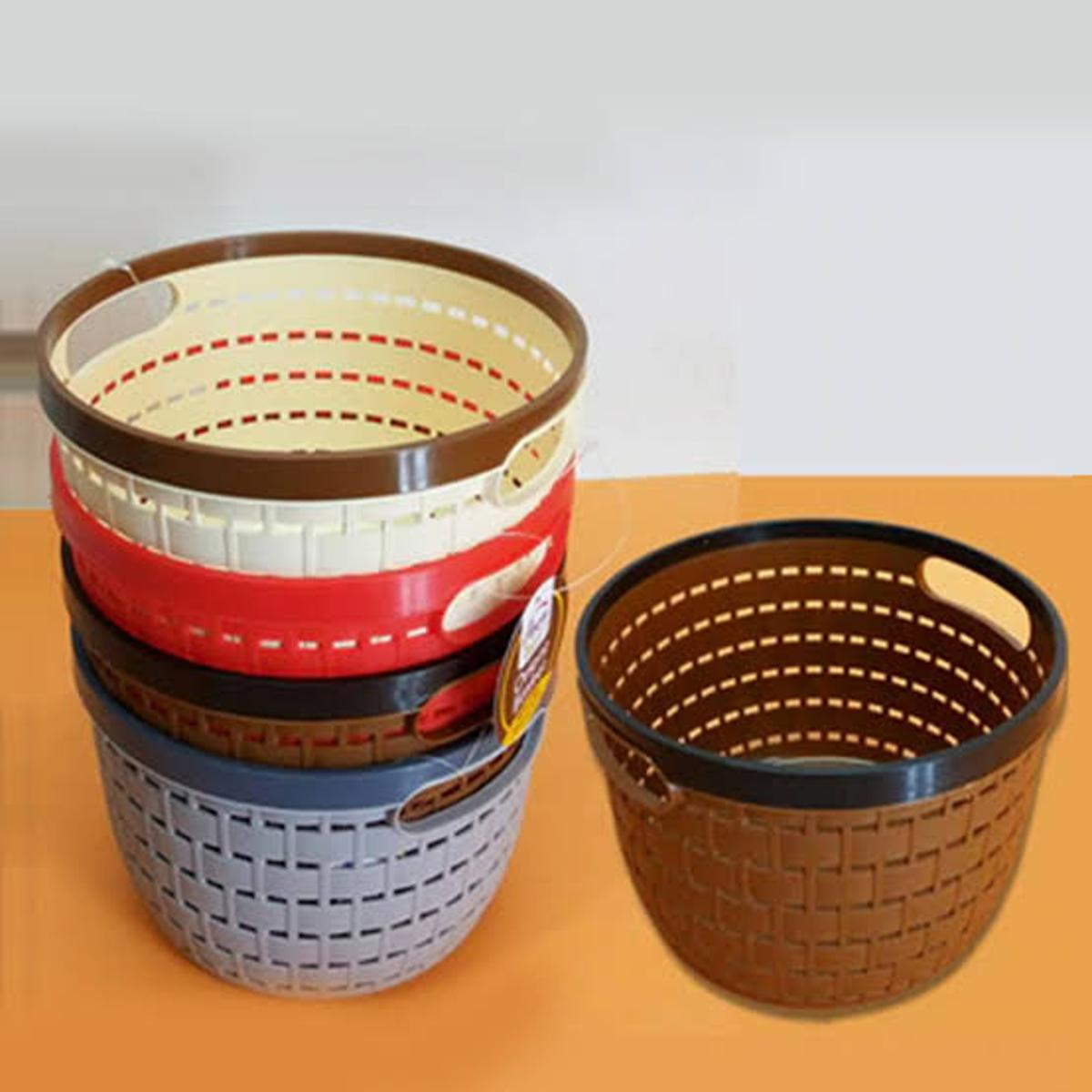 2pcs Small Orient Round Plastic Storage Basket