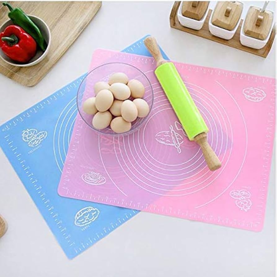 Non-Stick Silicone Pastry Mat with Measurements – Baking Dough Rolling Mat for Kitchen