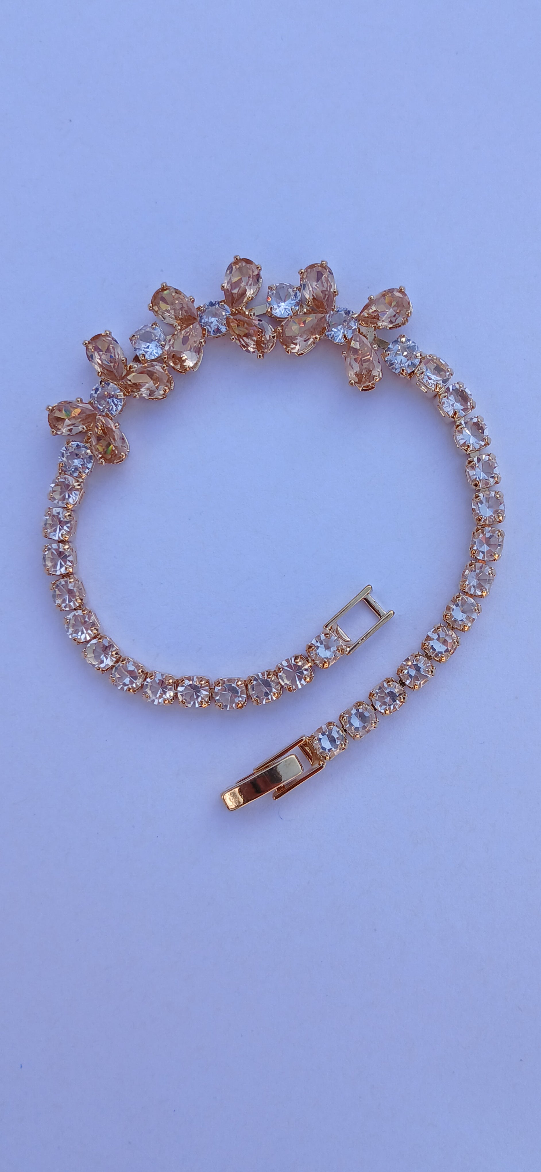 Crystal Butterfly Tennis Bracelet — Gold & Silver Options | Tarnish-Resistant Sparkle