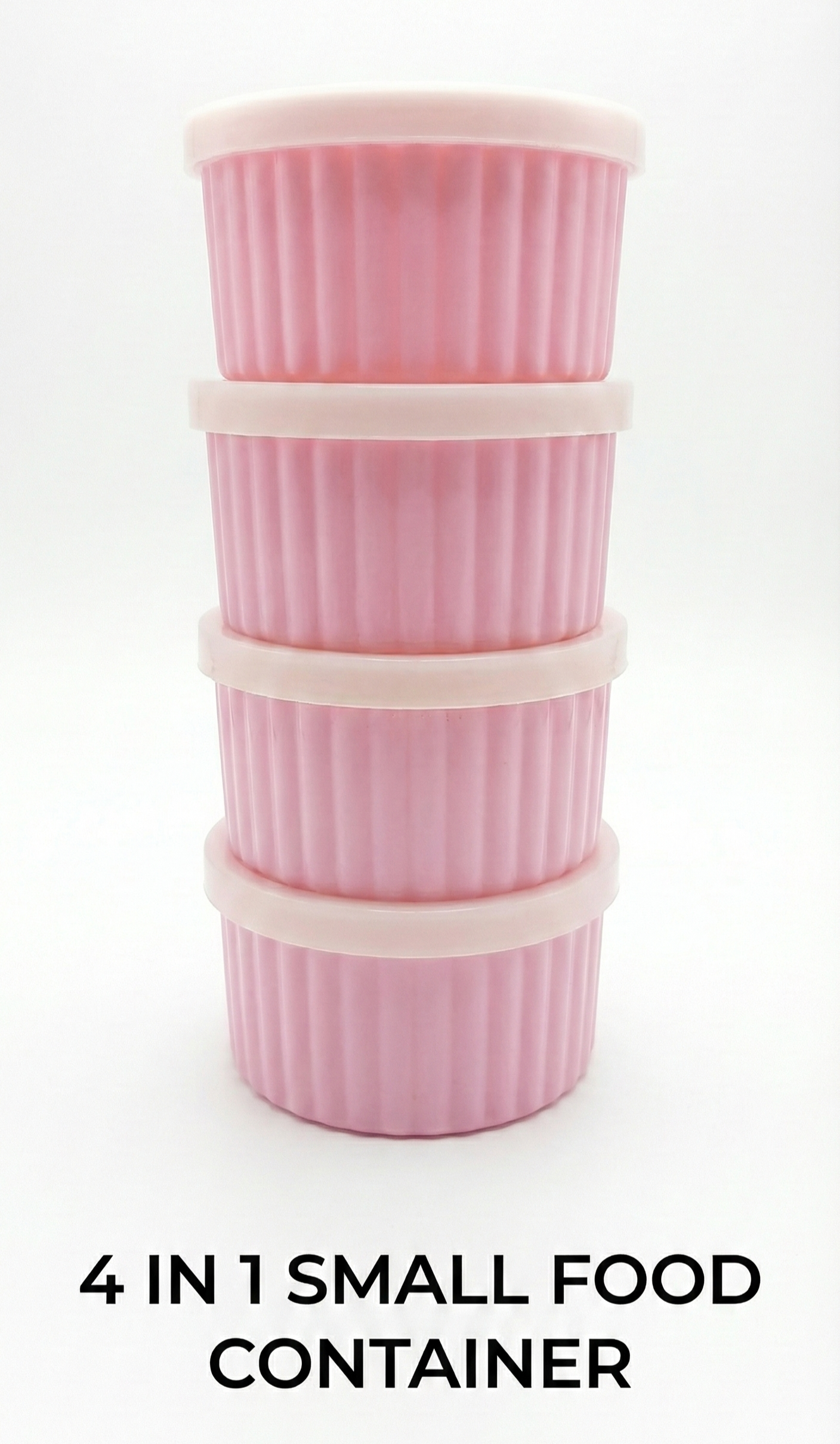 Pink BPA-Free Airtight Food Storage Container Set – 4-Piece Stackable Kitchen Organizer