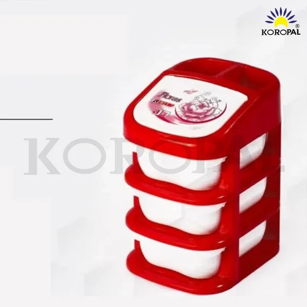 3-Drawer Multi-Purpose Plastic Storage Organizer – Compact Desktop Drawer Unit