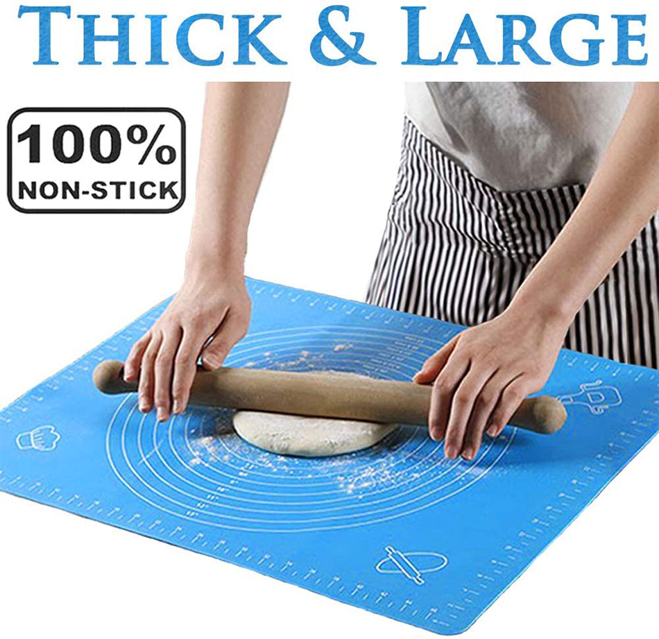 Non-Stick Silicone Pastry Mat with Measurements – Baking Dough Rolling Mat for Kitchen