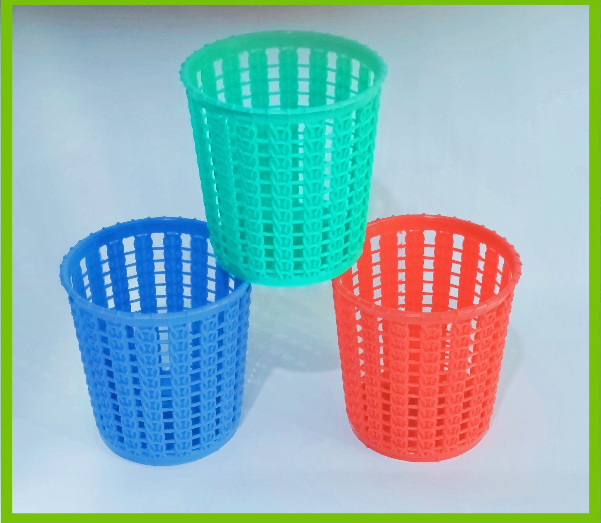 2pcs Clio Zircon S Plastic Storage Basket – Multipurpose Woven-Style Organizer
