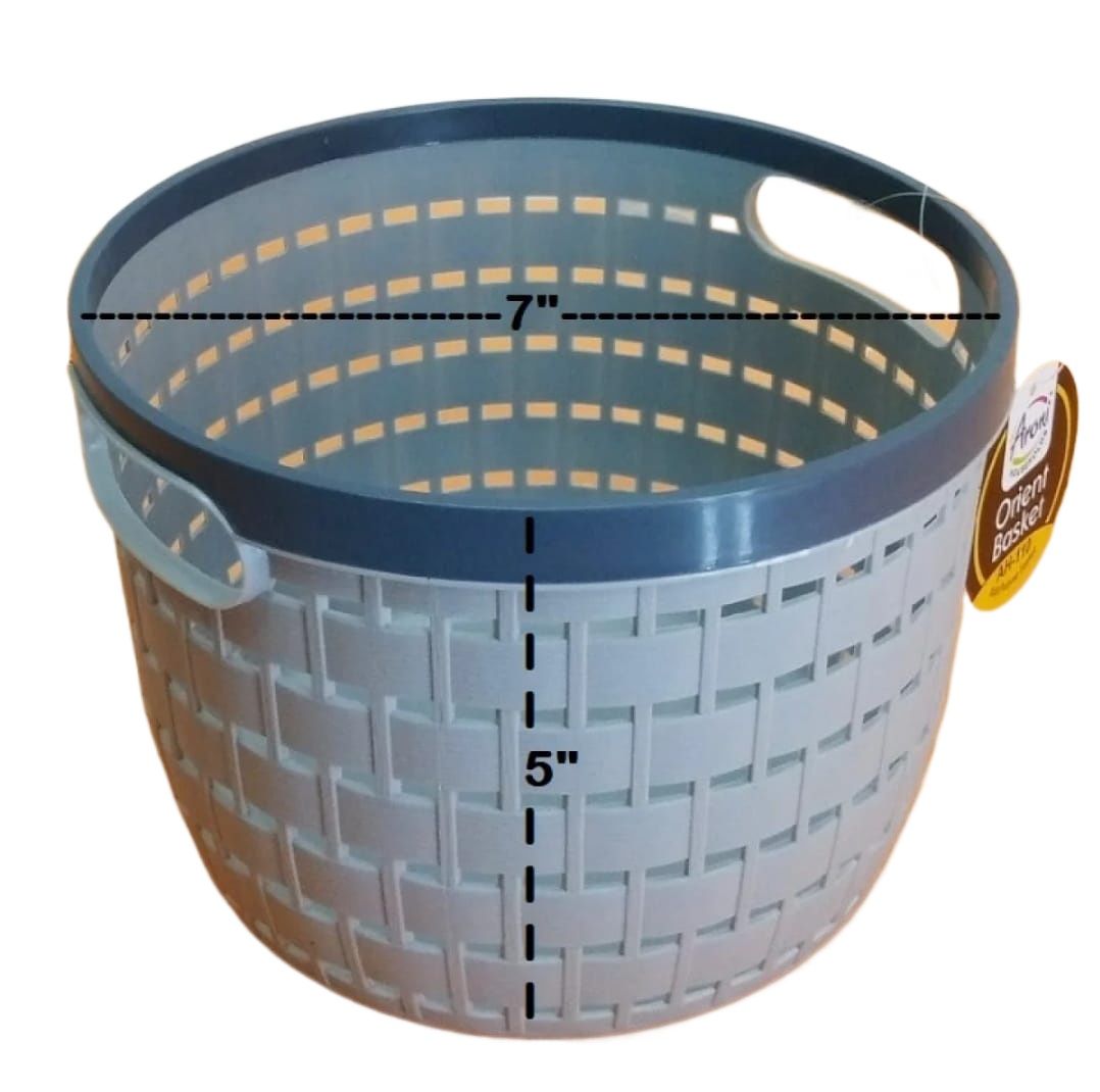 2pcs Small Orient Round Plastic Storage Basket