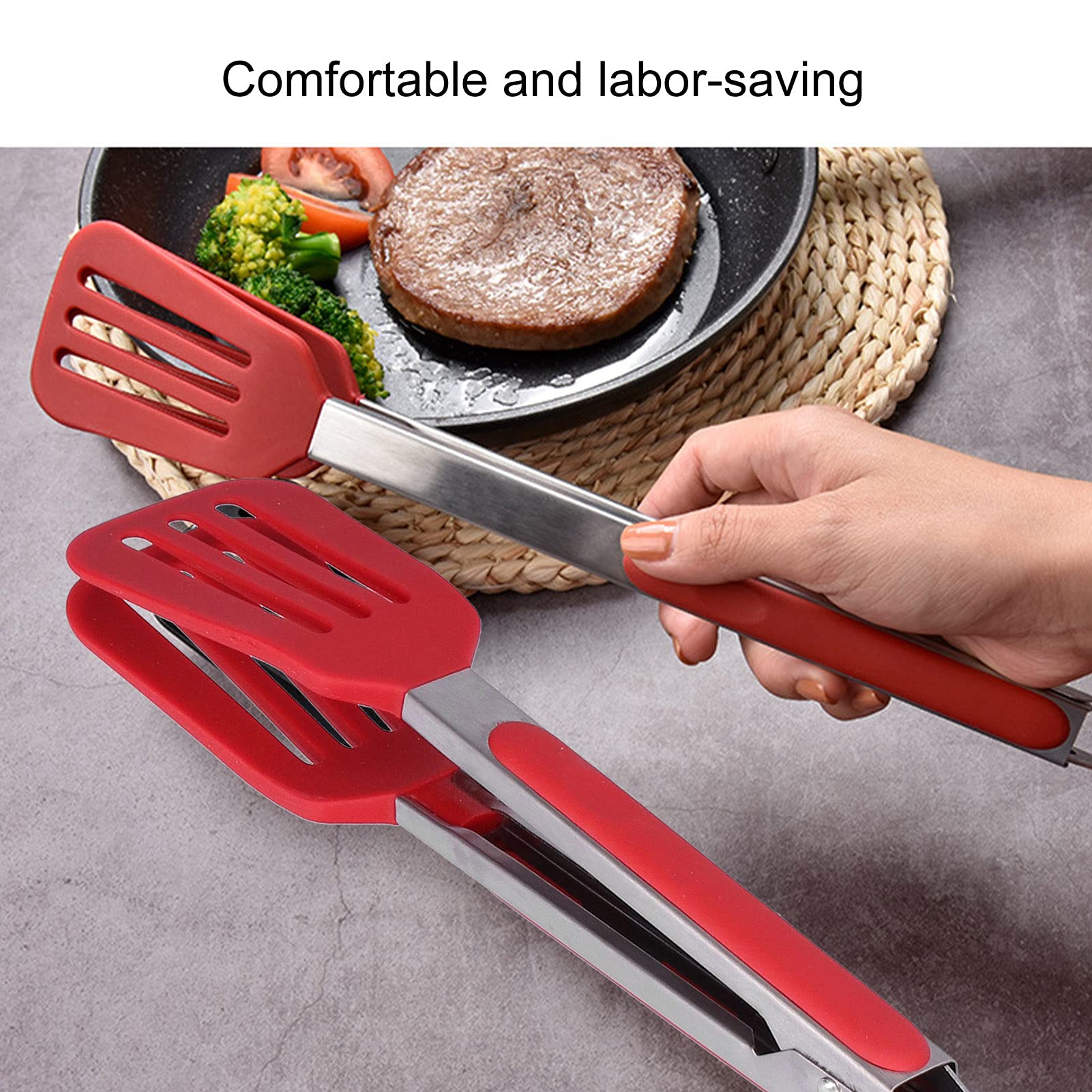 Hoshen Stainless Steel & Silicone Kitchen Tongs — 26.5 cm | Heat-Resistant 230°C