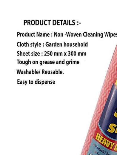 Heavy-Duty Reusable Cleaning Wipes Roll – 25 Sheets | Extra Absorbent & Grease Remover
