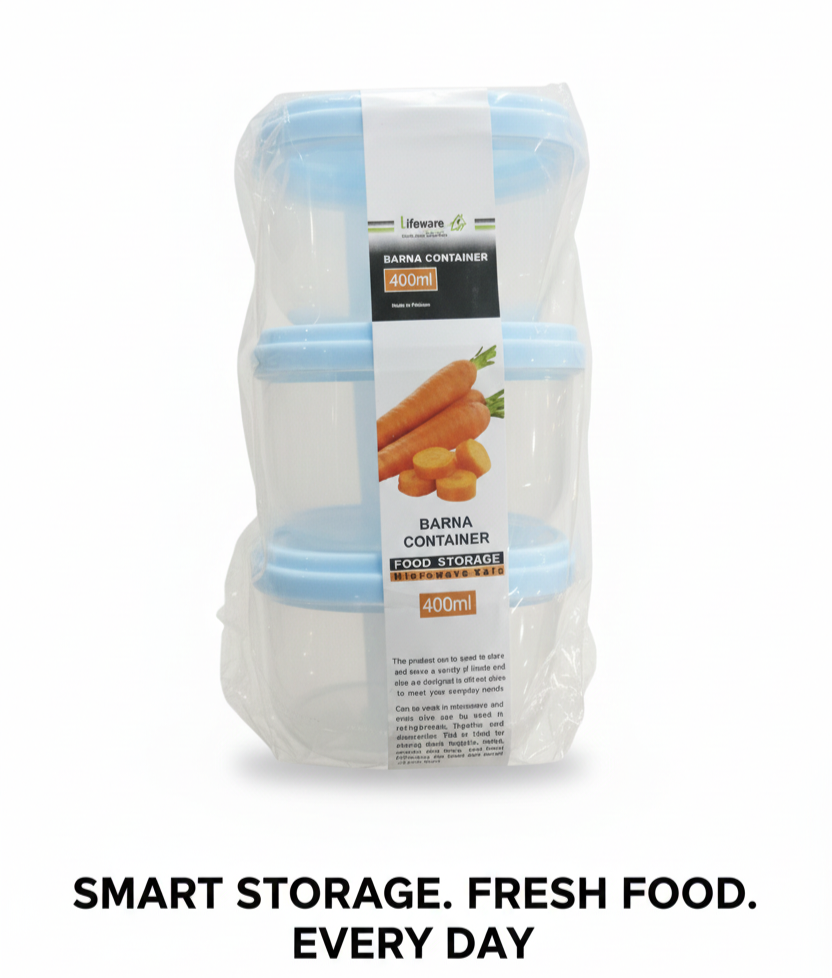 Transparent BPA-Free Food Storage Container Set with Lids – Space-Saving Kitchen Organizer