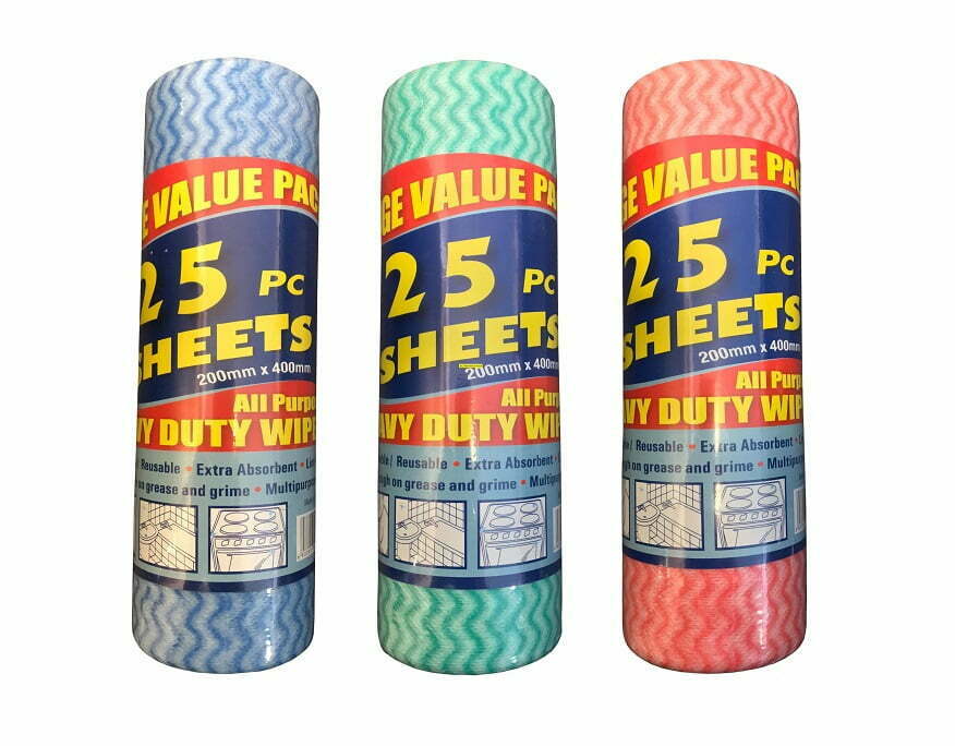 Heavy-Duty Reusable Cleaning Wipes Roll – 25 Sheets | Extra Absorbent & Grease Remover