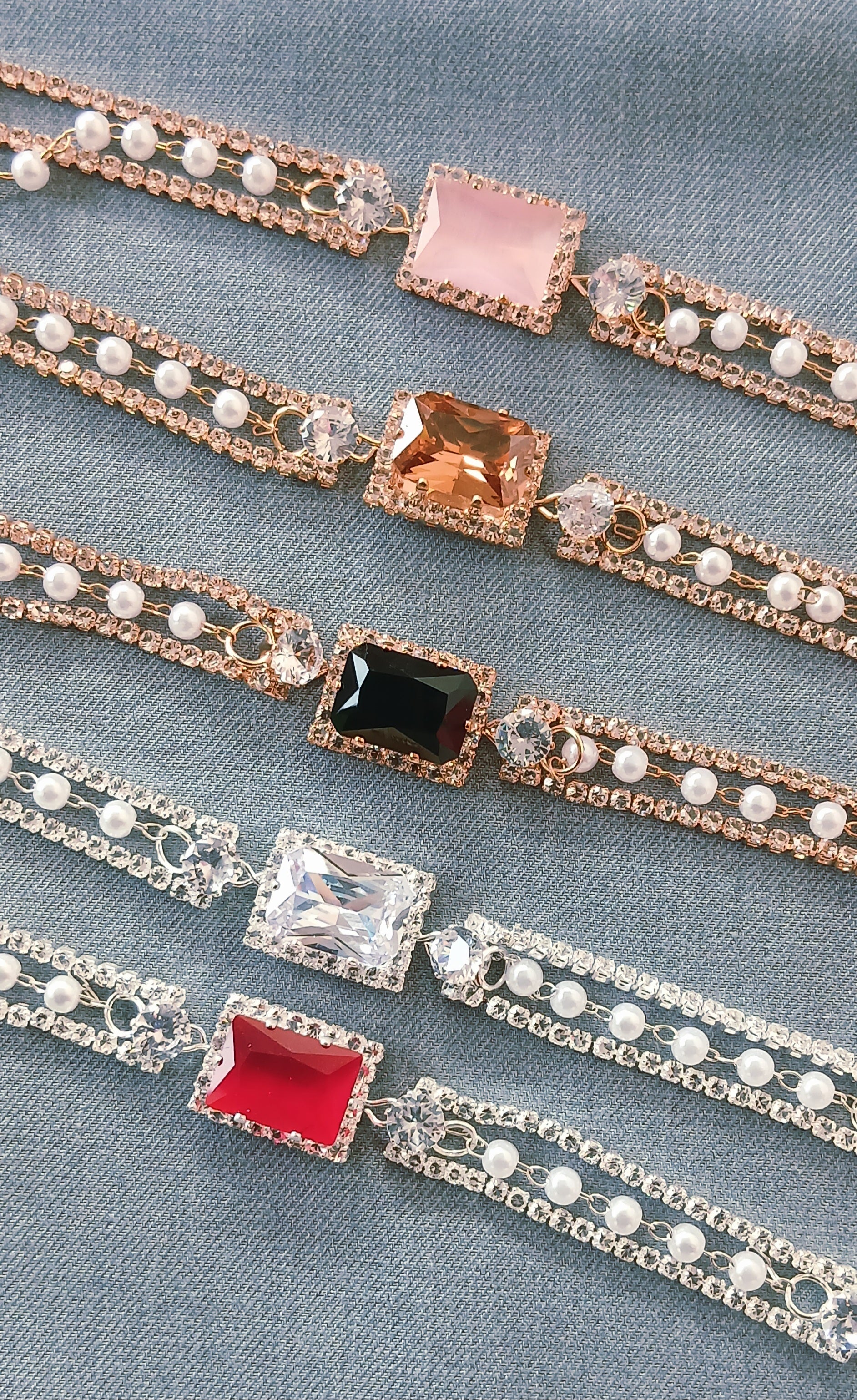 Luxury Crystal & Pearl Bracelet for Women – Elegant Rhinestone Chain Bracelet