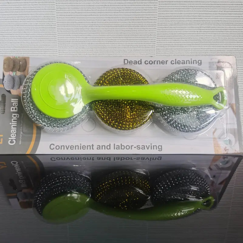 Stainless Steel Scourer with Handle – Heavy-Duty Scrubber for Pots, Pans & Grill Cleaning (23cm)