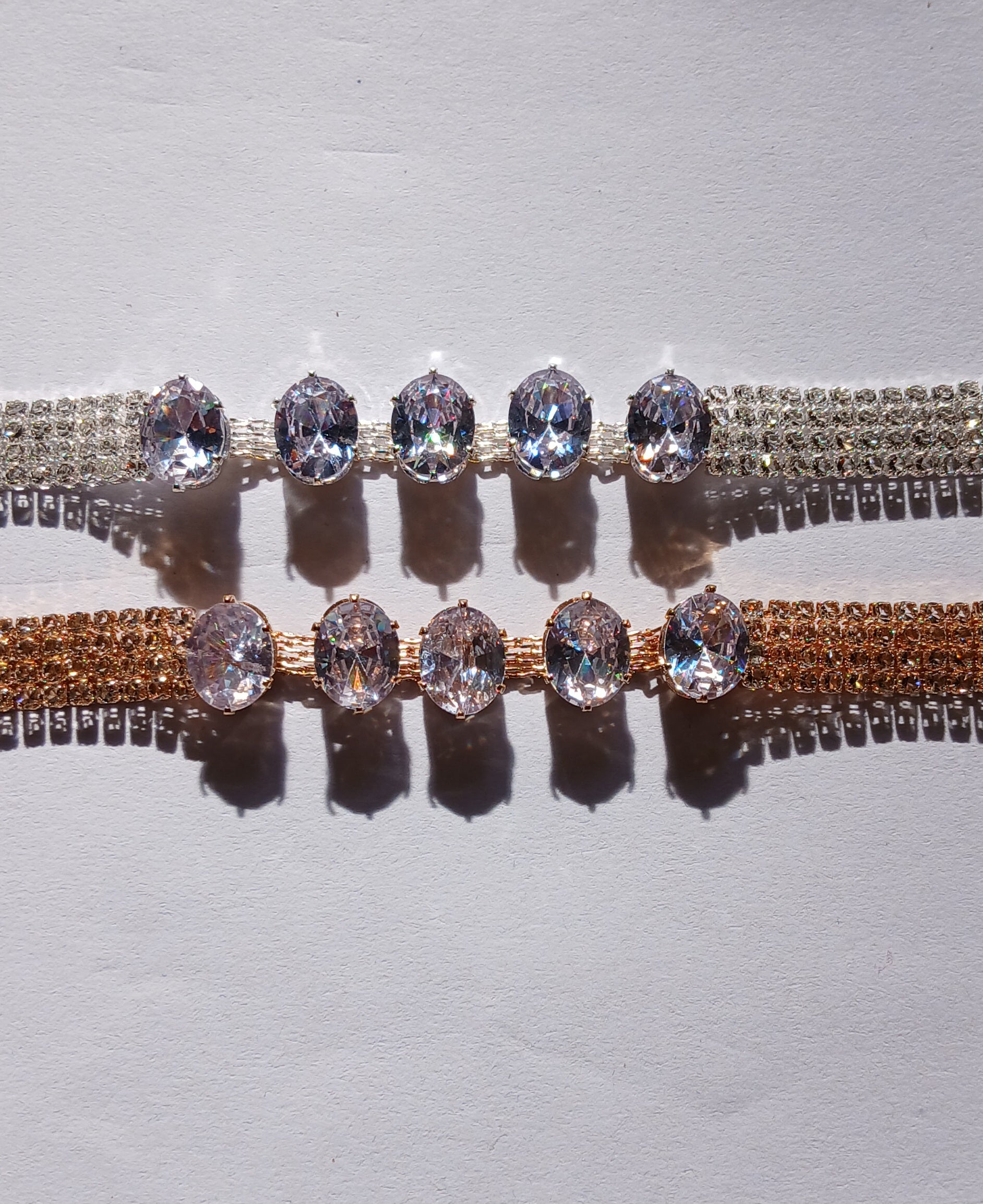 Crystal Statement Mesh Bracelet — Gold & Silver Options | Luxe Pavé & Round Stone Design