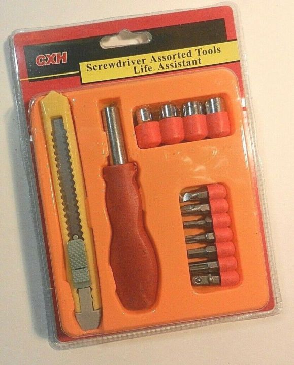 13-Piece Screwdriver Set with Bits & Utility Knife – Multi-Functional Home Repair Tool Kit