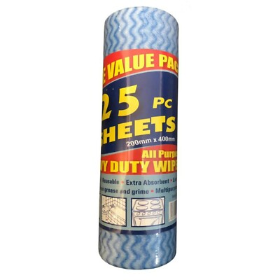 Heavy-Duty Reusable Cleaning Wipes Roll – 25 Sheets | Extra Absorbent & Grease Remover