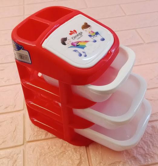 3-Drawer Multi-Purpose Plastic Storage Organizer – Compact Desktop Drawer Unit