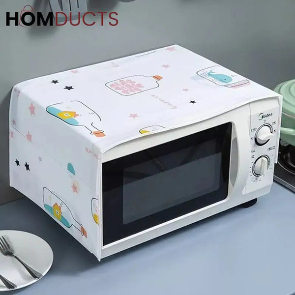 Lierya Microwave Oven Cover | Dustproof, Oilproof & Waterproof | With Side Storage Pockets