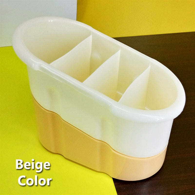 Appollo Tulip 4-Partition Multi-Purpose Cutlery & Stationery Holder | Food-Grade Plastic Organizer