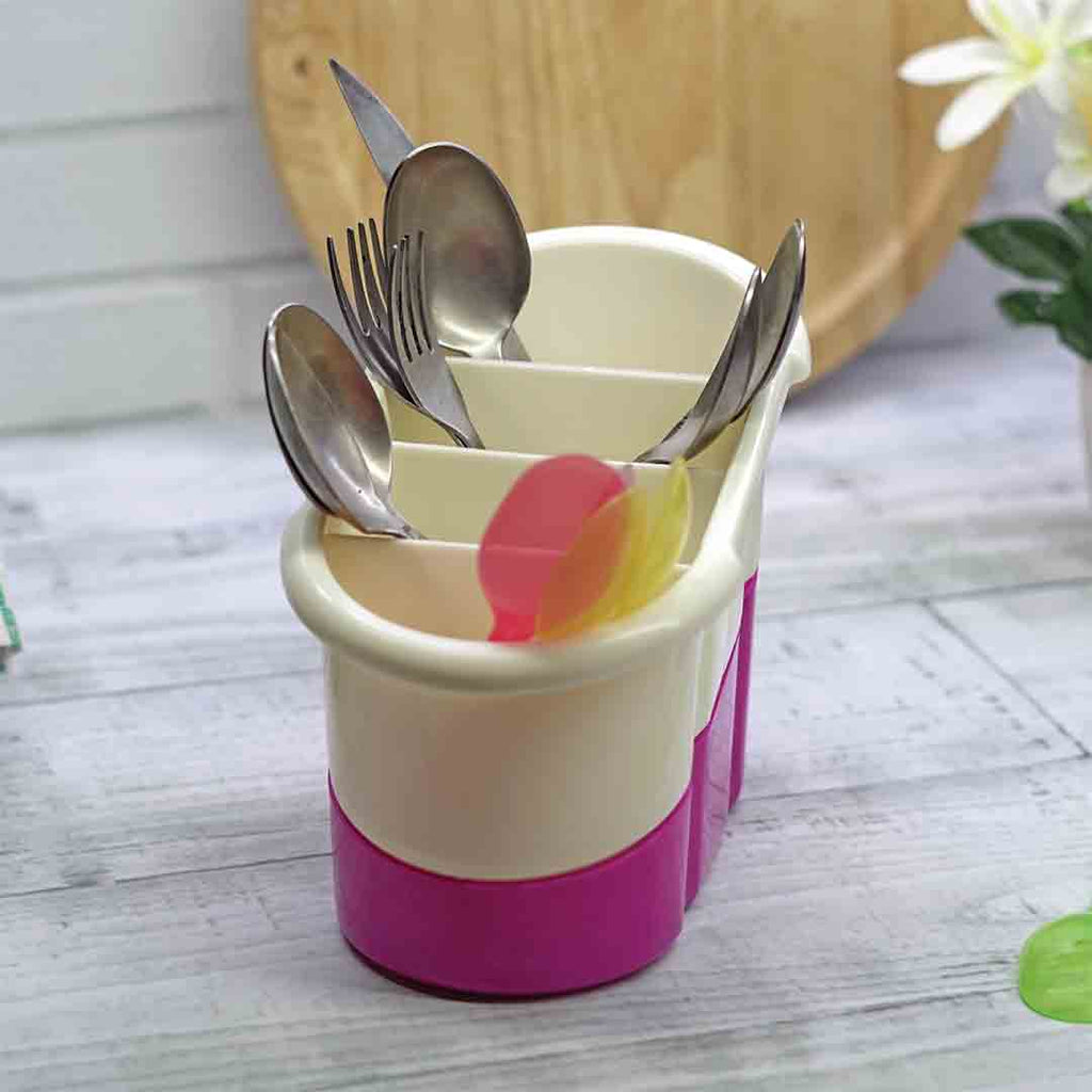 Appollo Tulip 4-Partition Multi-Purpose Cutlery & Stationery Holder | Food-Grade Plastic Organizer