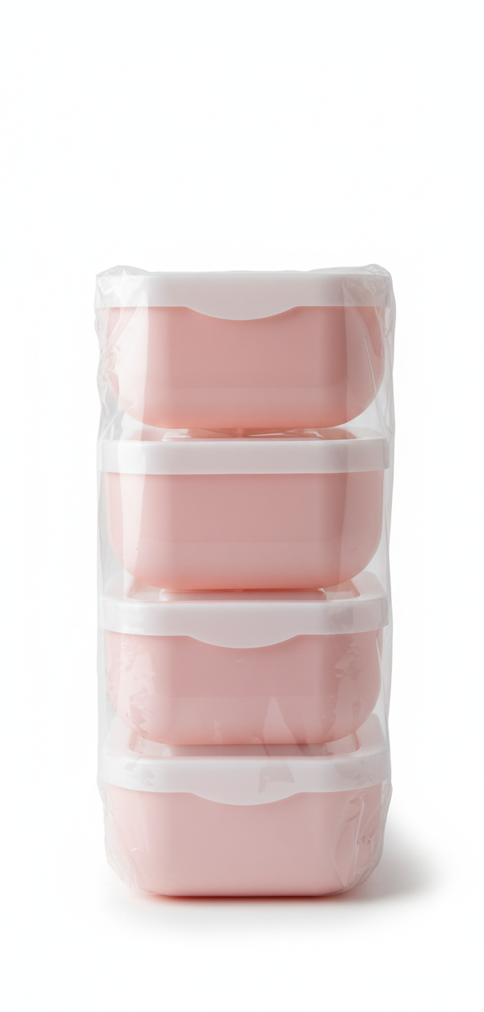 Splash Bowl 0/4 Square Set – 4 Mini Storage Bowls with Snap-On Lids (350ml Each)