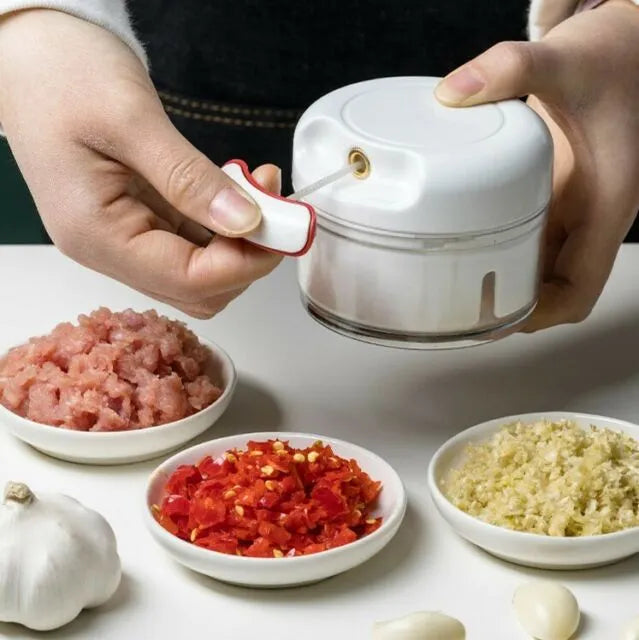 Manual Food Chopper | Hand-Pull Mini Garlic & Vegetable Cutter | Portable Kitchen Processor