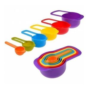 Multi-Color Measuring Cups & Spoons Set (6 Pcs) – Accurate Kitchen Tools for Cooking & Baking