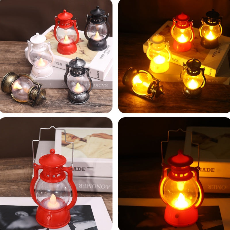 Mini Retro LED Oil Lamp – Vintage Style Flameless Night Light