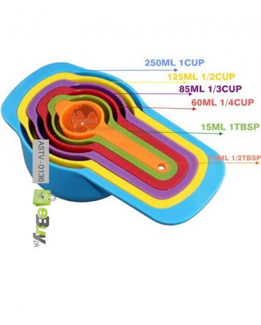 Multi-Color Measuring Cups & Spoons Set (6 Pcs) – Accurate Kitchen Tools for Cooking & Baking
