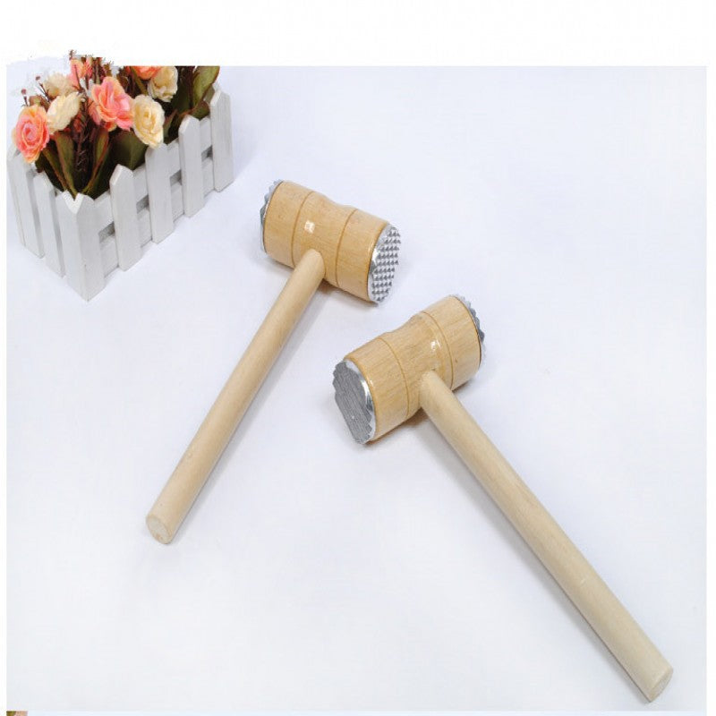 Double-Sided Wooden Meat Hammer | Tenderizer & Flattening Mallet for Beef, Chicken & Steak